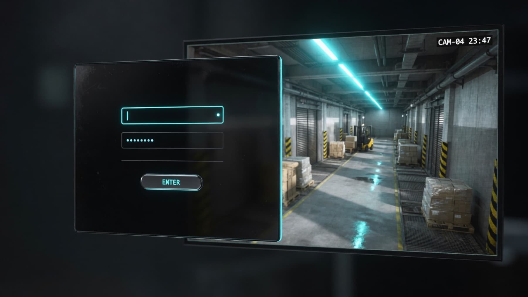 Login over a live feed